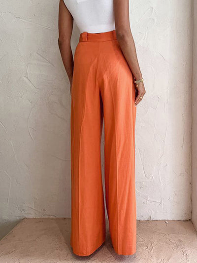Damen Leinen-Baumwolle Weite Hose – Luftige Sommerhose