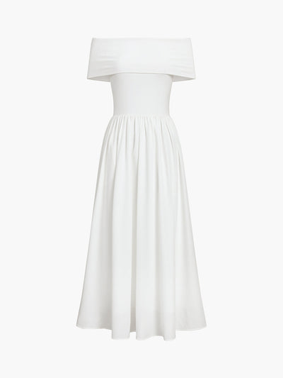 Damenkleid Satin Off-Shoulder mit elegantem Schnitt