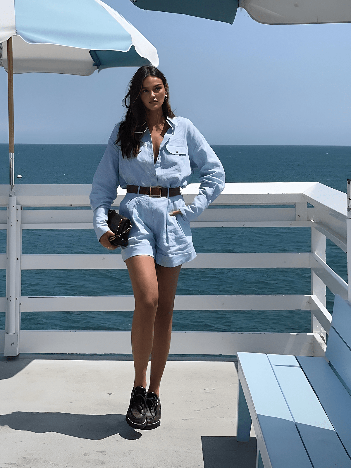 Gabriele | Leinen-Zweiteiler mit Hemd & Shorts