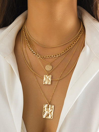 6-teiliges Goldkette-Set – Verstellbare Mehrstrang-Halsketten