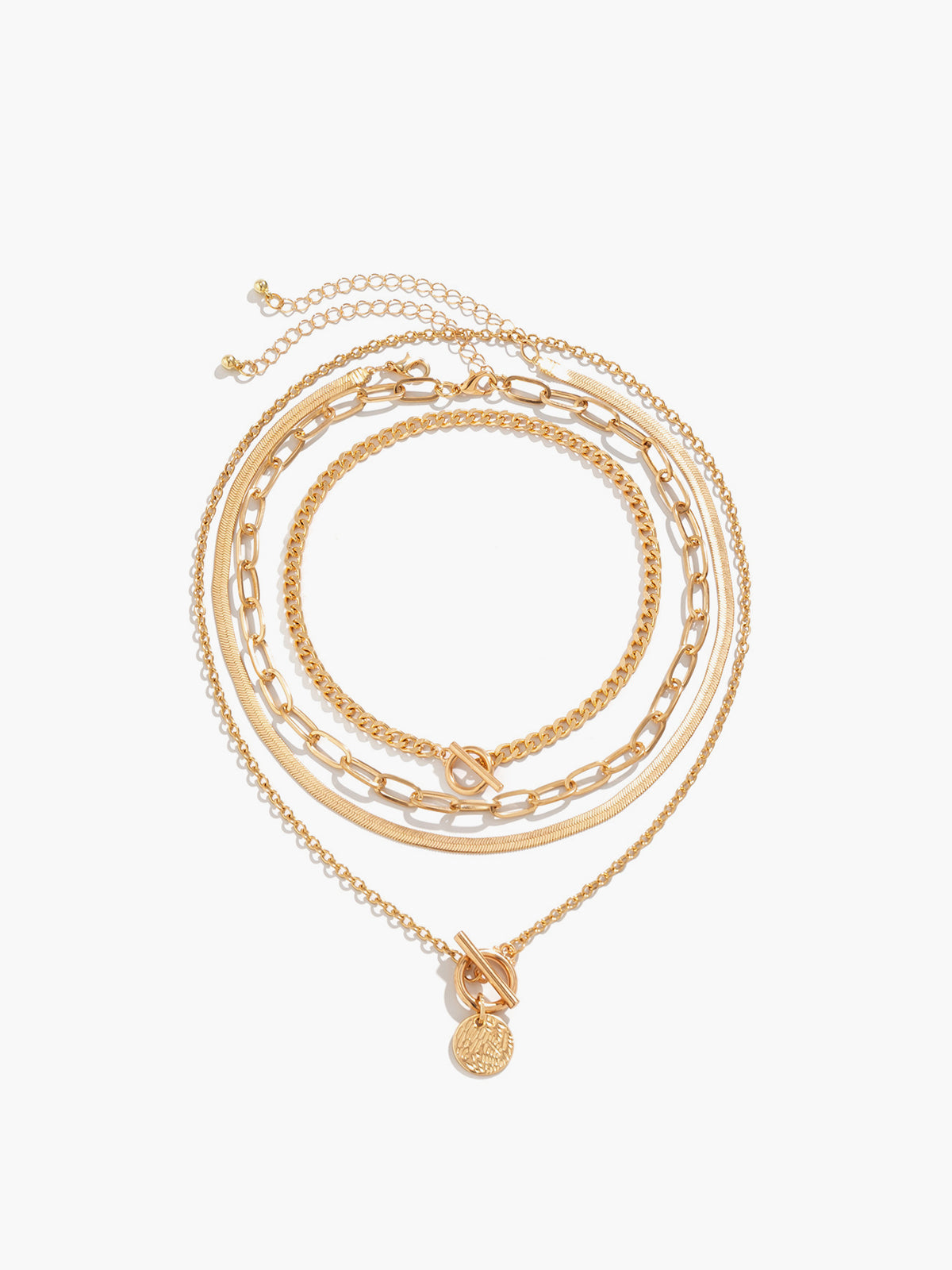 4er Set Chunky Stacking Halskette – Trendiger Statement-Schmuck