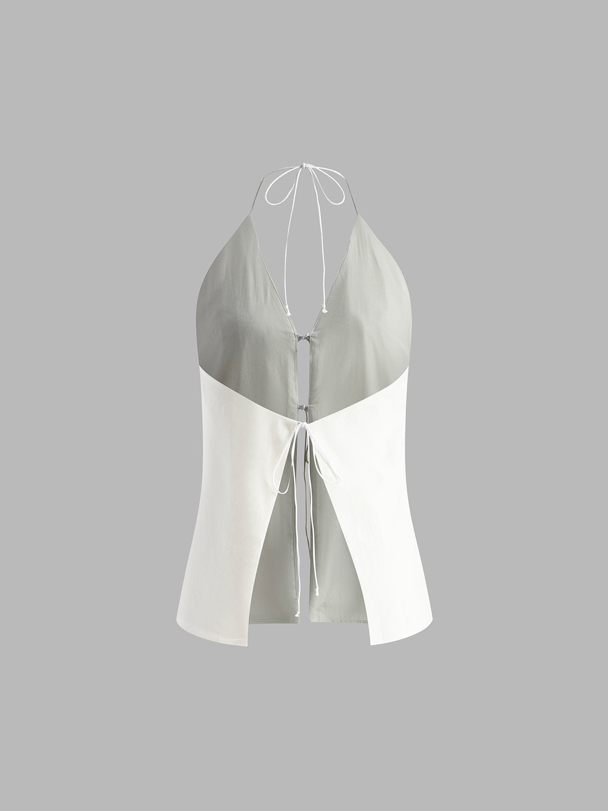 Zweiteiliges Sommer-Set aus Baumwolle & Leinen – Rückenfrei & Haltertop