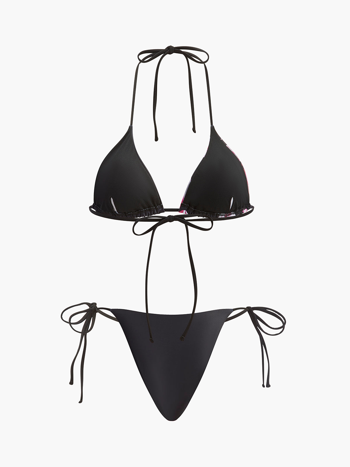 3-teiliges Blumen-Bikini-Set mit Mesh-Rock – Modische Bademode