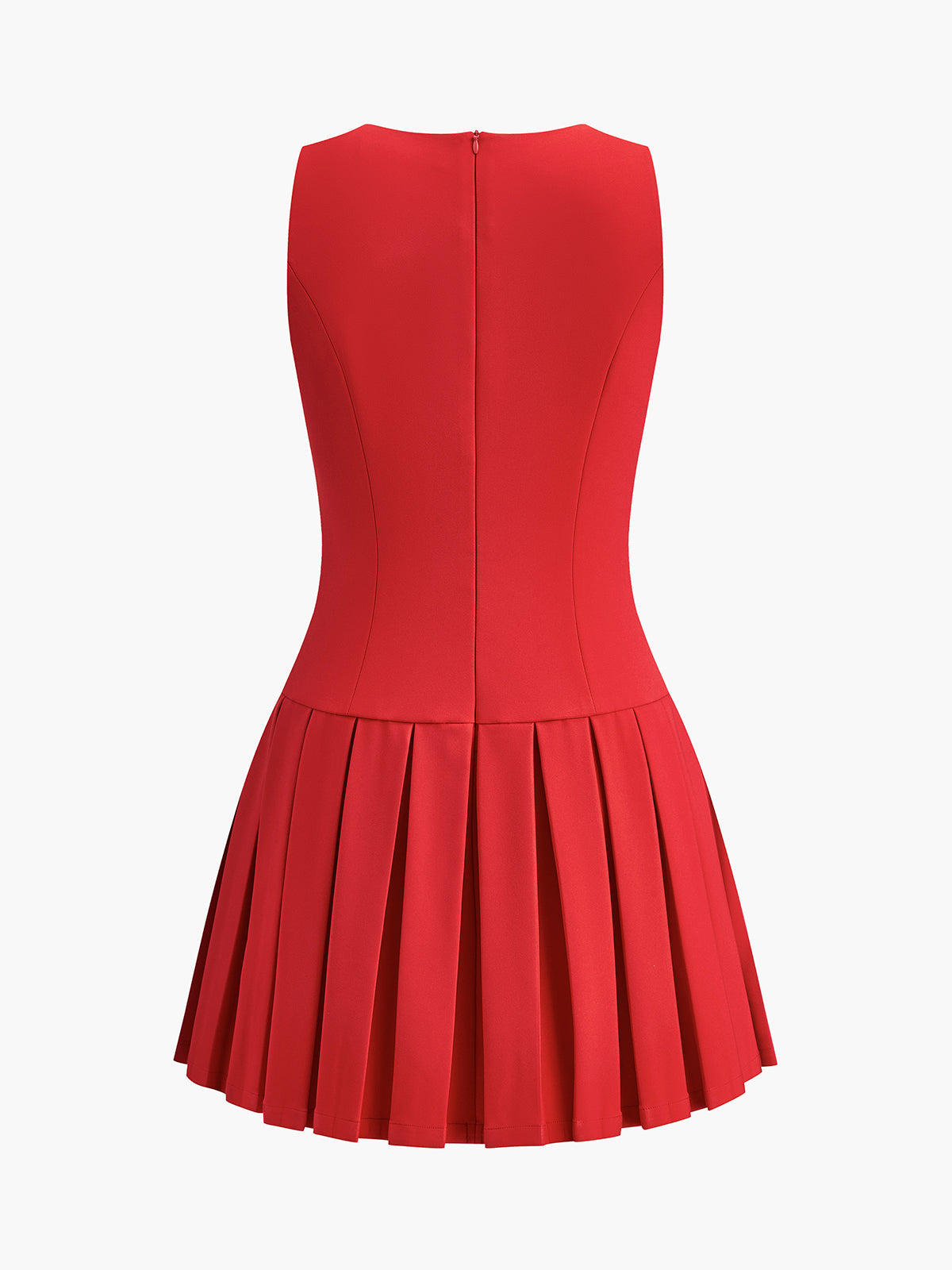 Elegantes Ärmelloses Mini-Kleid mit Falten und Metallknöpfen