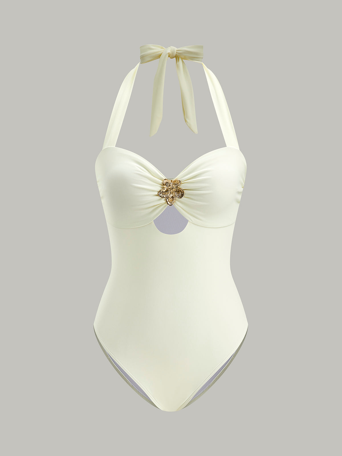 Eleganter Halterneck-Badeanzug mit Schleife