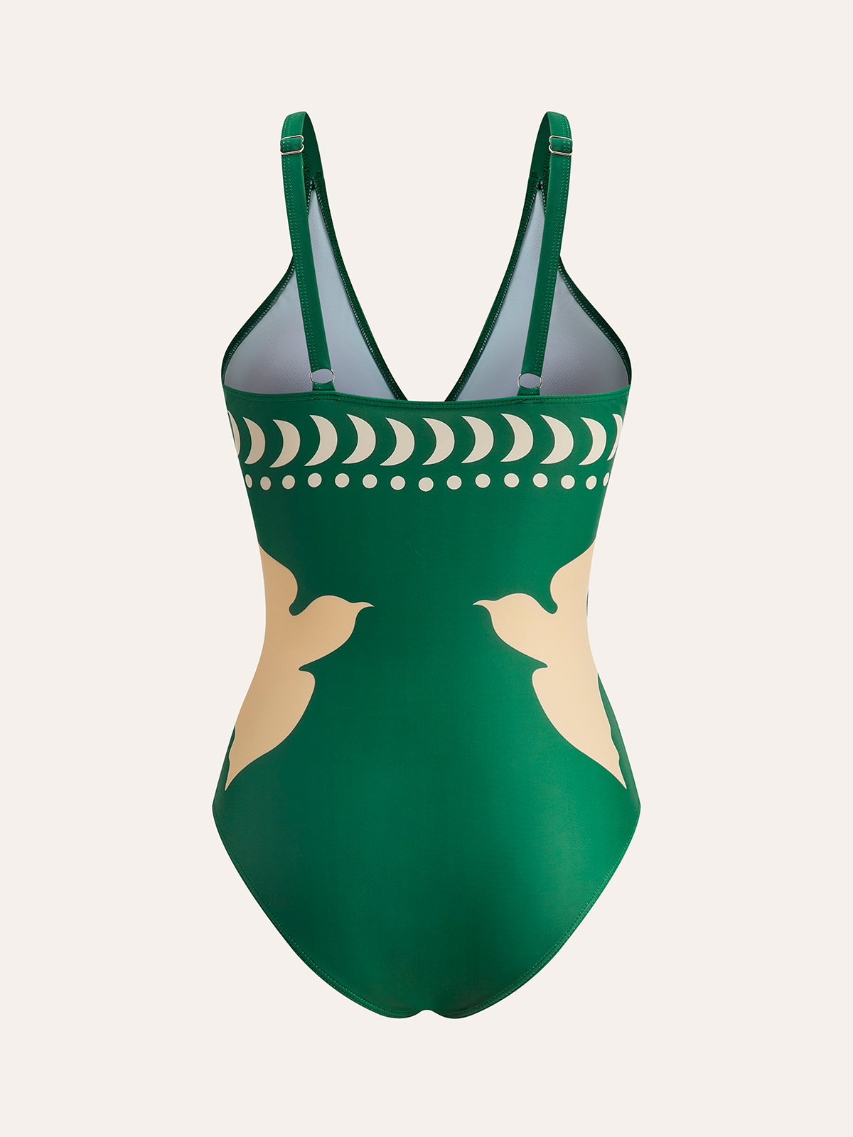 Eleganter Einteiler Badeanzug mit Vogelmuster & schmeichelnden Cutouts – High Waist Bademode