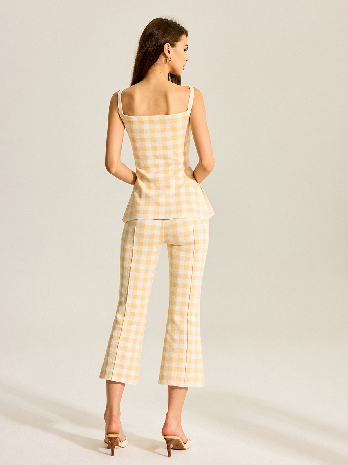 Gingham Zweiteiler aus Leinenmischung – Damen Sommer-Outfit