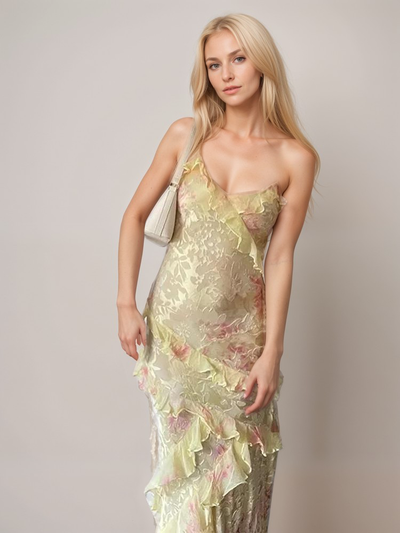 Louisa | Ätherisches Rüschen-Maxikleid