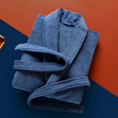 Bademantel – Herren-Fleece-Bademantel, lang, mit Handtuch, Morgenmantel