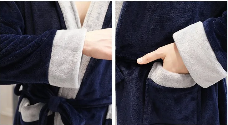 Bademantel mit Kapuze - Winter - Langer Bademantel - Bademantel für Männer