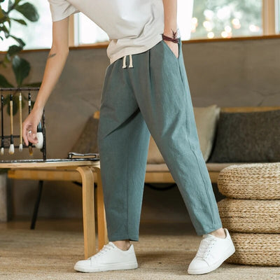 Baggy Pants – Kordelzug – Locker sitzend – Leinenhose – Herrenhose