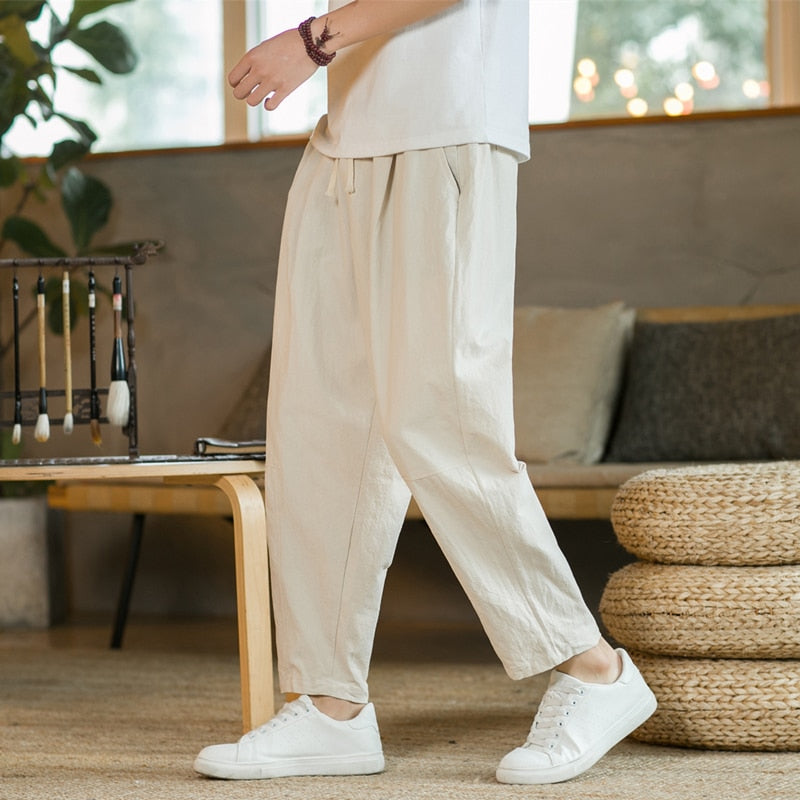 Baggy Pants – Kordelzug – Locker sitzend – Leinenhose – Herrenhose