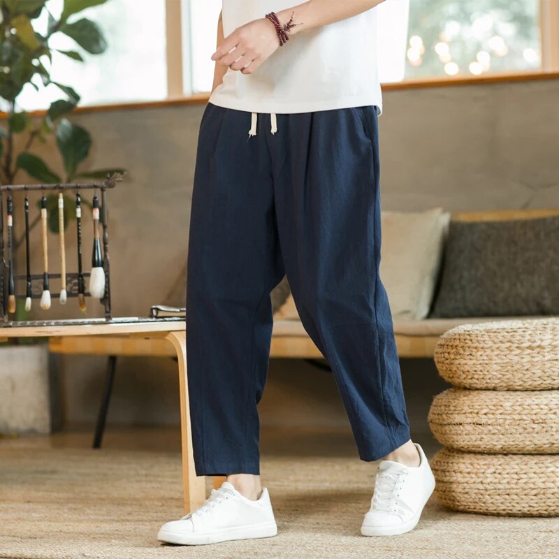 Baggy Pants – Kordelzug – Locker sitzend – Leinenhose – Herrenhose