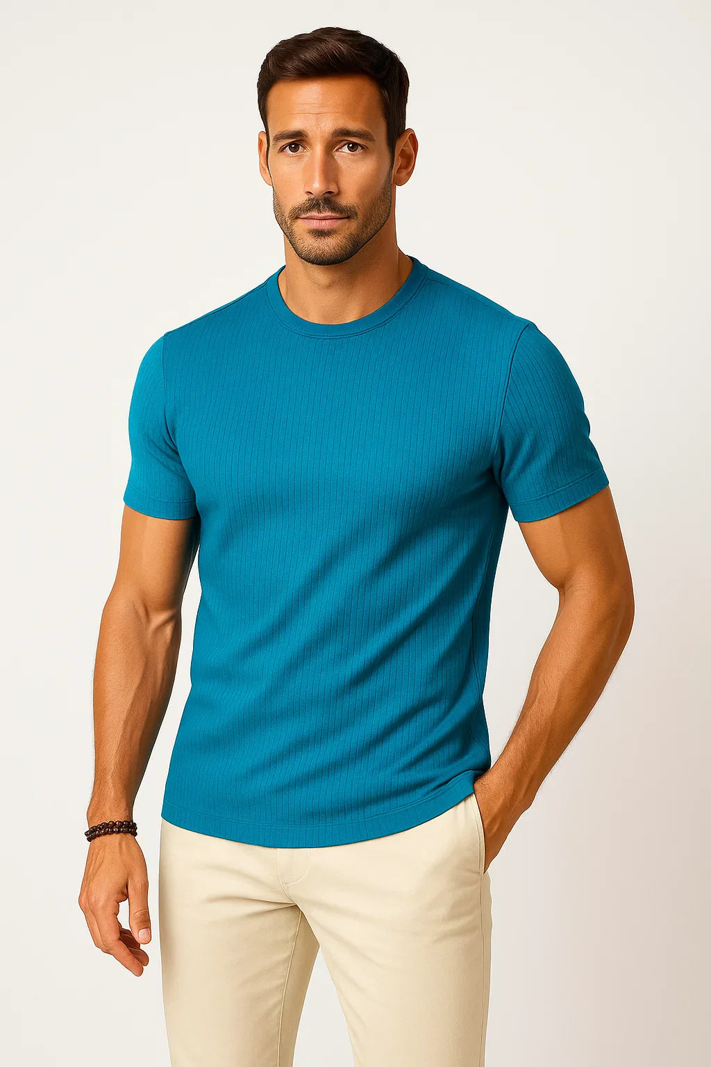 Bequemes T-Shirt mit Waffeltextur