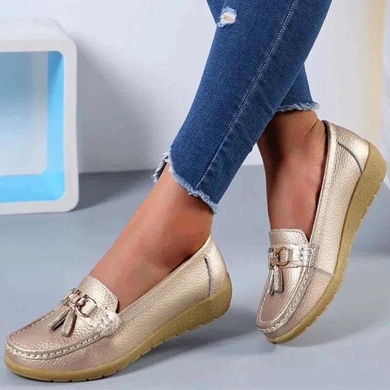 Damen-Sommer-Loafer aus veganem Leder