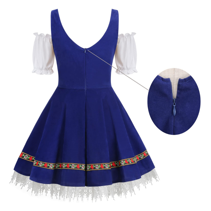 Blaues Oktoberfest Mini Dirndl
