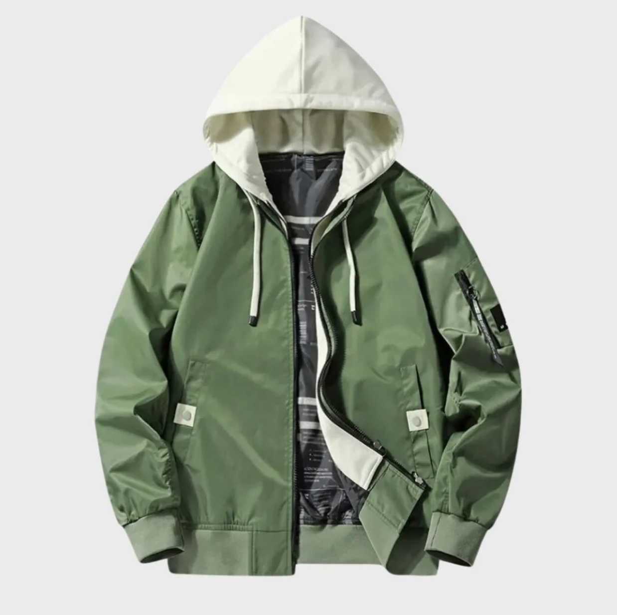 Bomberjacke – winddichte Herbstjacke für Herren mit Kapuze und Reißverschluss