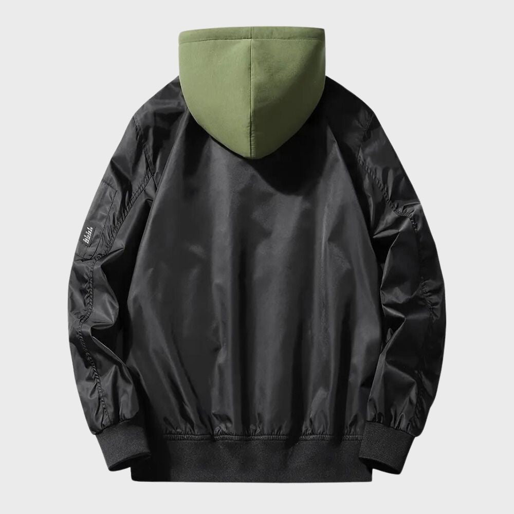Bomberjacke – winddichte Herbstjacke für Herren mit Kapuze und Reißverschluss