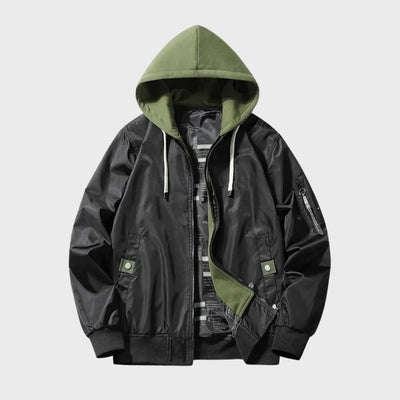 Bomberjacke – winddichte Herbstjacke für Herren mit Kapuze und Reißverschluss