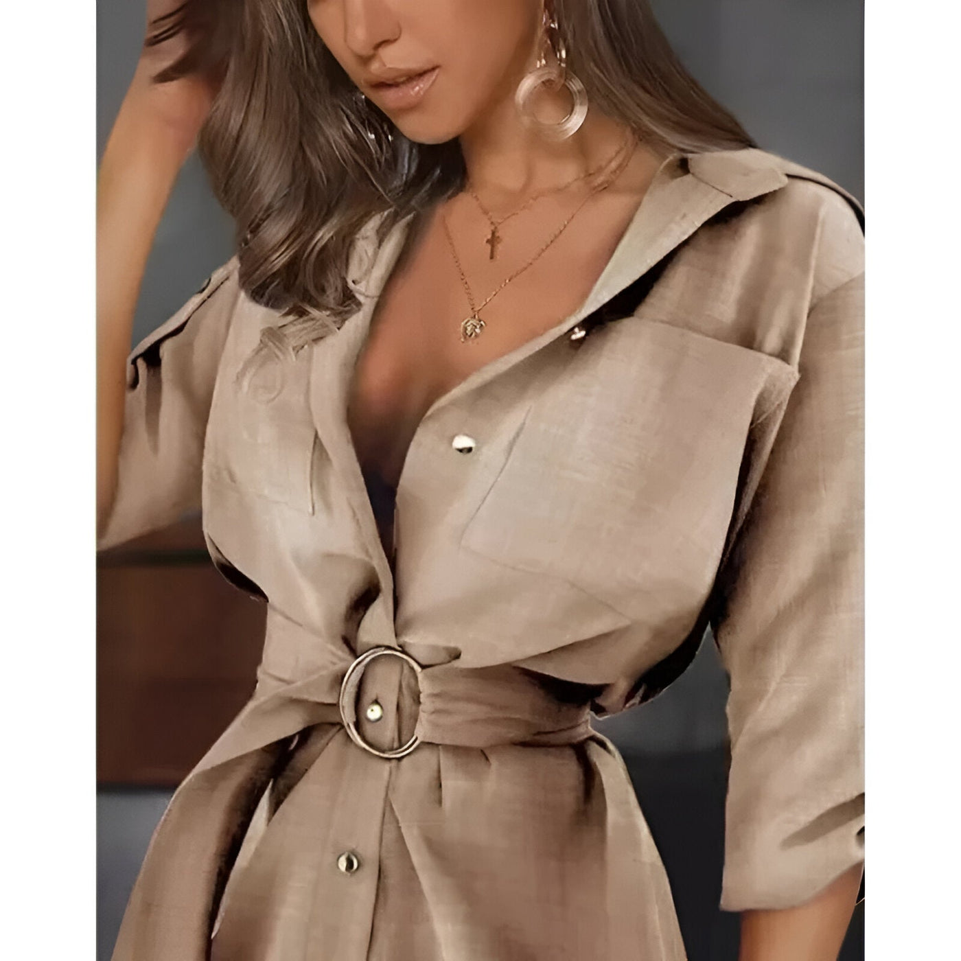 Ladina | Stylisches Lace-Up Shirtkleid