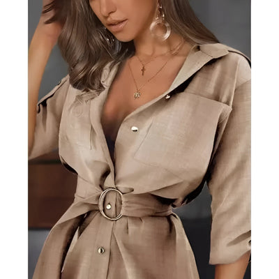 Ladina | Stylisches Lace-Up Shirtkleid