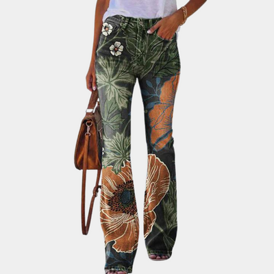 Jeans mit Blumenstickerei für Damen