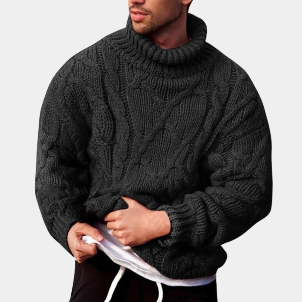 Strickpullover mit Zopfmuster für Herren