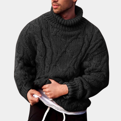 Strickpullover mit Zopfmuster für Herren
