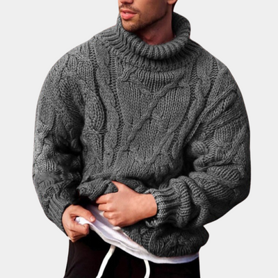 Strickpullover mit Zopfmuster für Herren