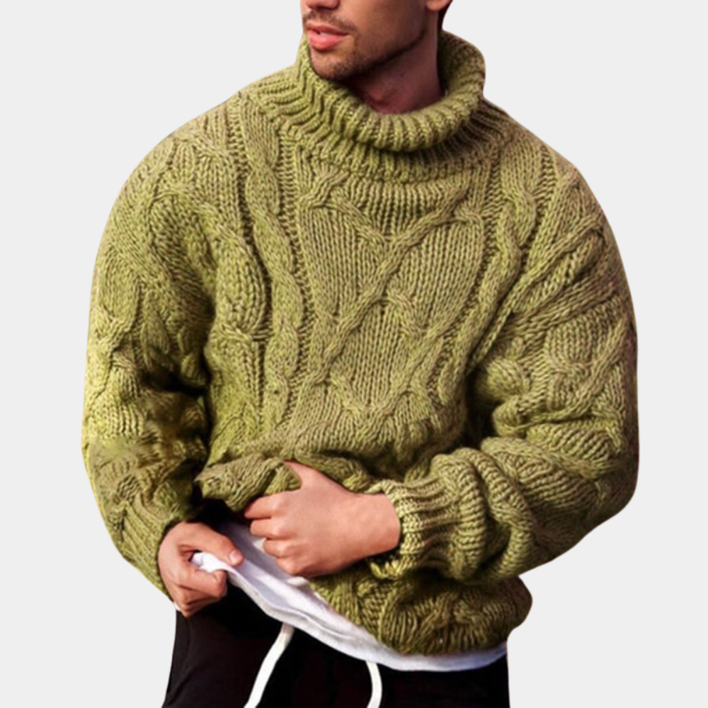 Strickpullover mit Zopfmuster für Herren