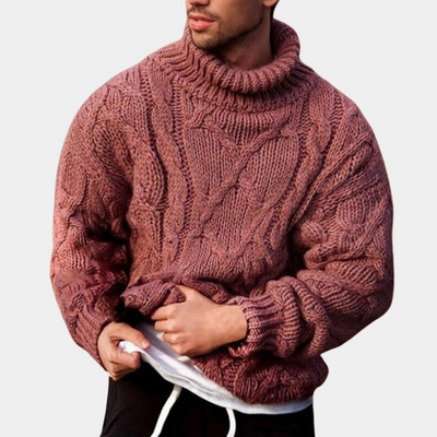Strickpullover mit Zopfmuster für Herren