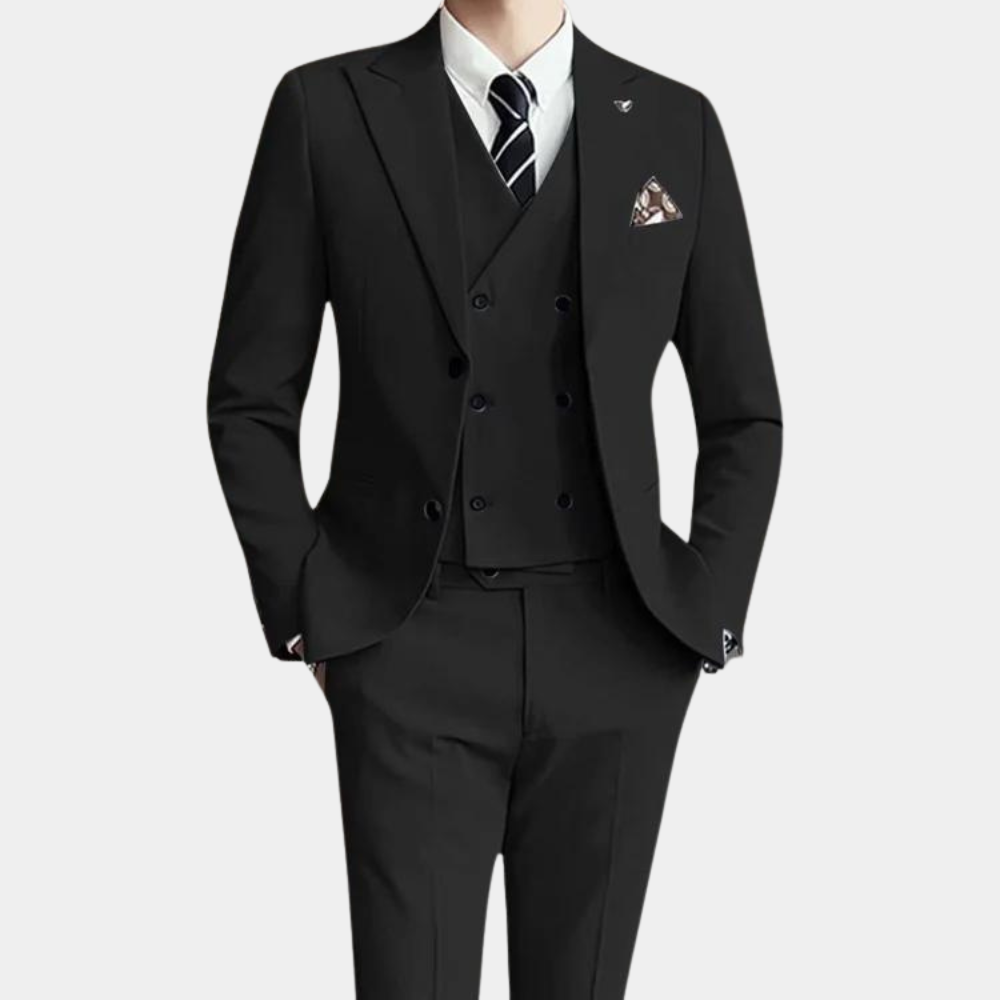 3-teiliger Slim Fit Hochzeitsgastanzug Für Herren | Elegant