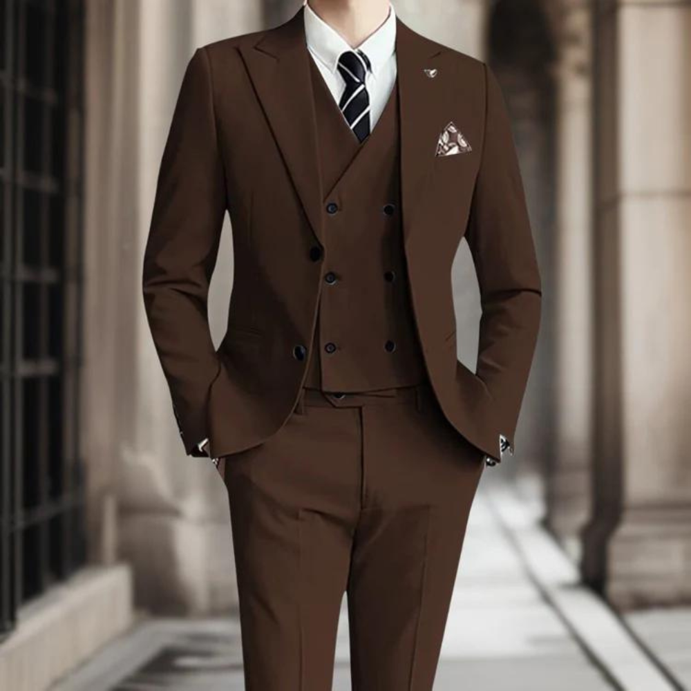3-teiliger Slim Fit Hochzeitsgastanzug Für Herren | Elegant