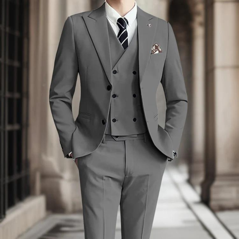 3-teiliger Slim Fit Hochzeitsgastanzug Für Herren | Elegant