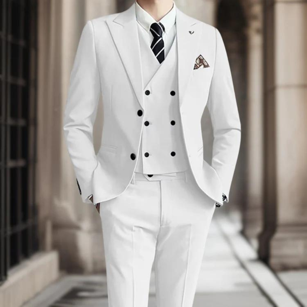 3-teiliger Slim Fit Hochzeitsgastanzug Für Herren | Elegant