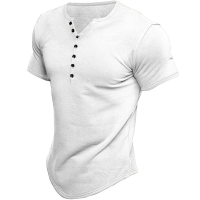 Herren Halbe Knopfleiste T-Shirt | Slim Fit