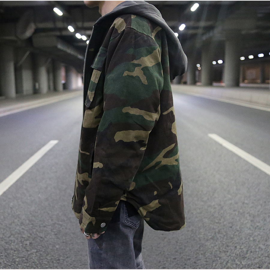 Camouflage-Jacke | Reißverschluss | Cargo | Camouflage-Kapuzenpullover | Herrenbekleidung
