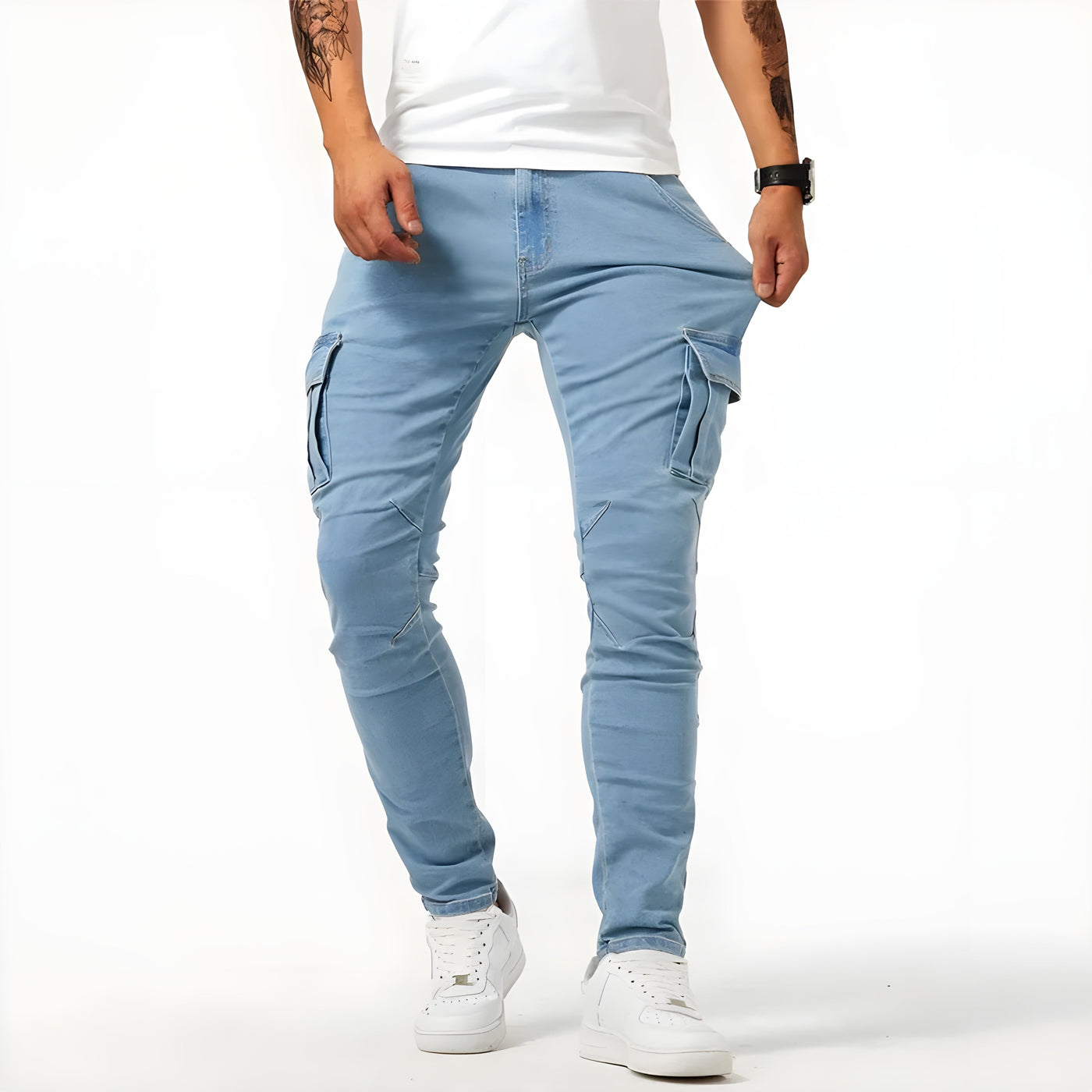 Cargo-Jeans – dehnbar – schmale Passform – Cargohosen – Herrenhosen