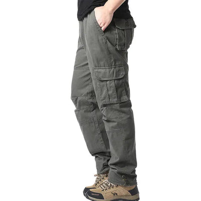 Cargohose – Elastischer Bund – Baumwolle – Gerade geschnittene Hose – Herrenhose