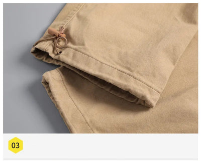 Cargohose – Elastischer Bund – Baumwolle – Gerade geschnittene Hose – Herrenhose