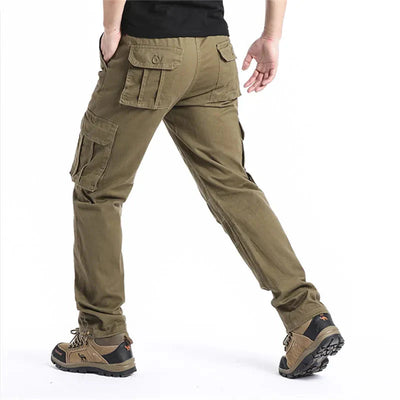 Cargohose – Elastischer Bund – Baumwolle – Gerade geschnittene Hose – Herrenhose
