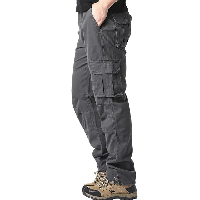 Cargohose – Elastischer Bund – Baumwolle – Gerade geschnittene Hose – Herrenhose
