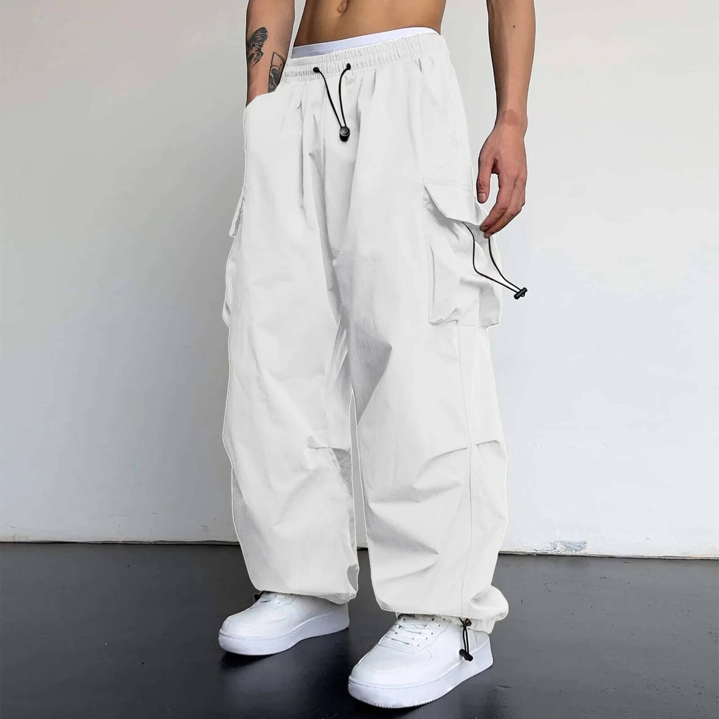 Cargohose - Loose Fit - Elastische Taille - Baggy Pants - Herren Cargo Jogger