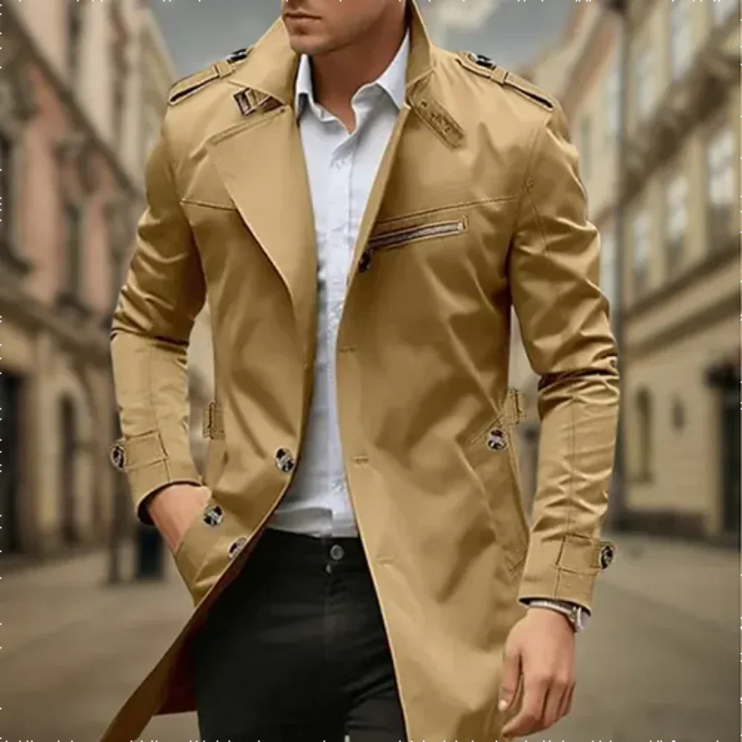 Wasserdichter Trenchcoat Für Herren | Zweireihig
