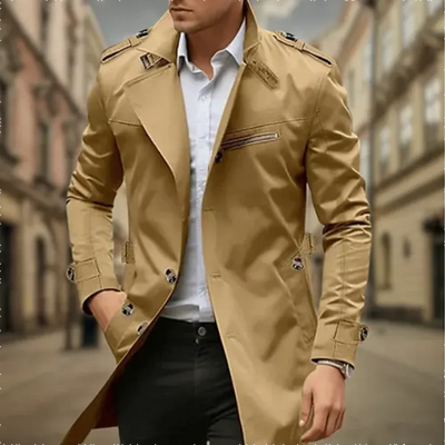 Wasserdichter Trenchcoat Für Herren | Zweireihig