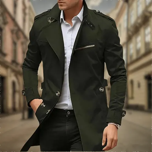 Wasserdichter Trenchcoat Für Herren | Zweireihig