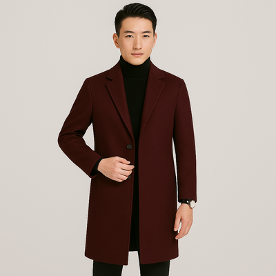 Cedrik | Mittellanger Wollmantel für Herren