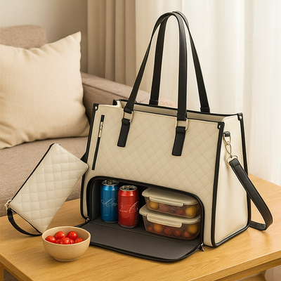 Isolierte 2-in-1-Lunch- und Reisetasche – Auslaufsichere Kühltasche mit Staufach