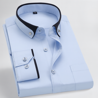 Herrenhemd mit Doppelkragen und Knopfleiste – Klassischer Stil für Eleganz und Komfort
