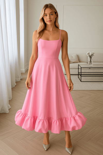 Elegantes Midi-Party-Kleid • Cocktailkleid für festliche Anlässe • A-Linie